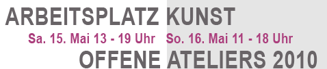Schriftzug: Arbeitsplatz Kunst - Offene Ateliers 2009